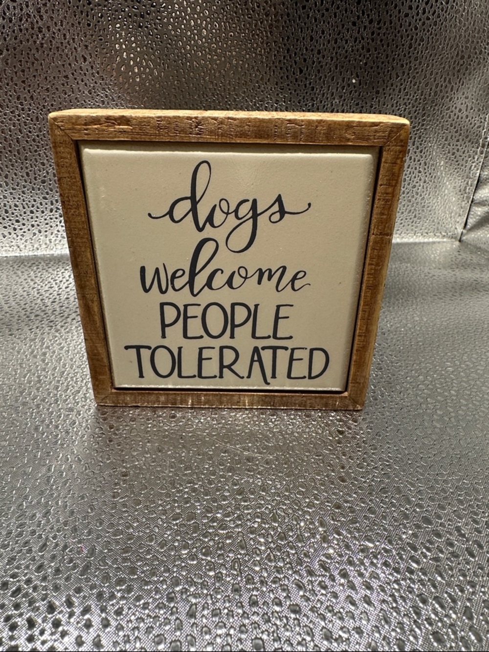Primitives by Kathy Dog Lover Wood Box Sign Decor Dogs welcome people tolerated